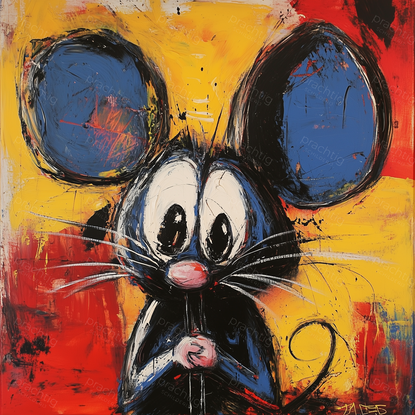 Vrolijke Muis op Geel en Rood