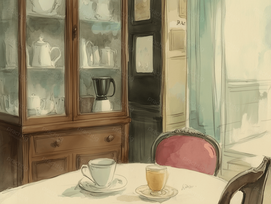 Ontbijt in een stille kamer