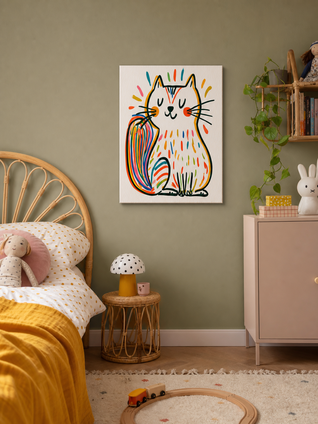 Vrolijke Kat in Regenboogkleuren