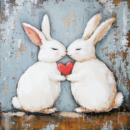 Liefdevolle Konijntjes met Hart
