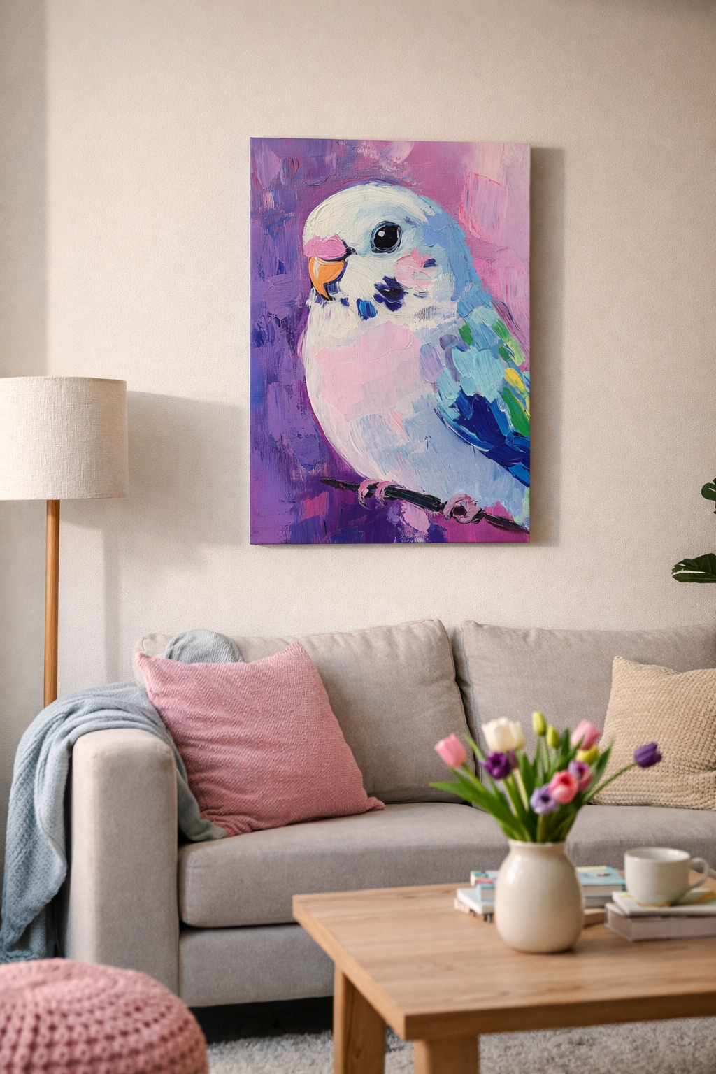 Vrolijke Vogel in Pasteltinten