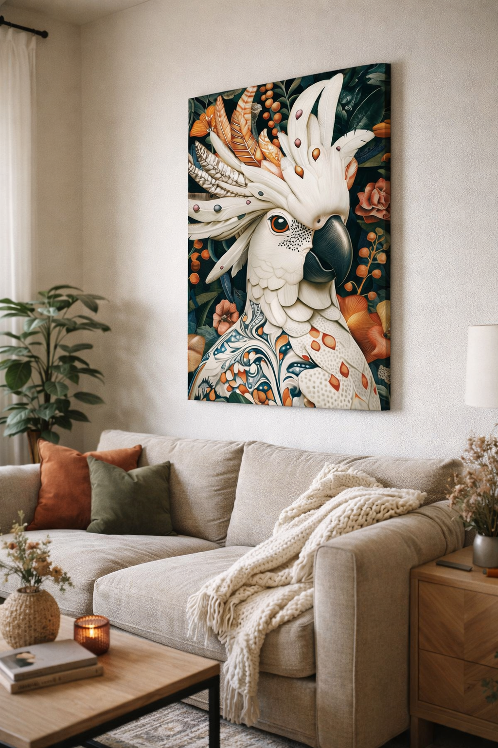 Exotische Vogel met Bloemenpracht