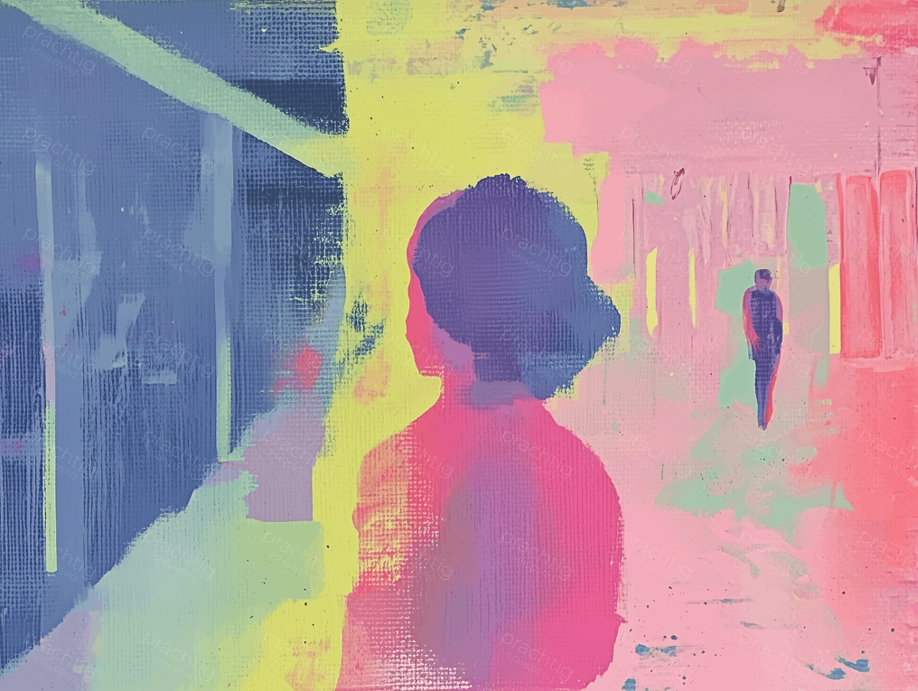 Pastel Figuren in Stad