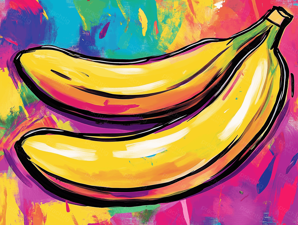 Twee bananen op kleurrijke achtergrond