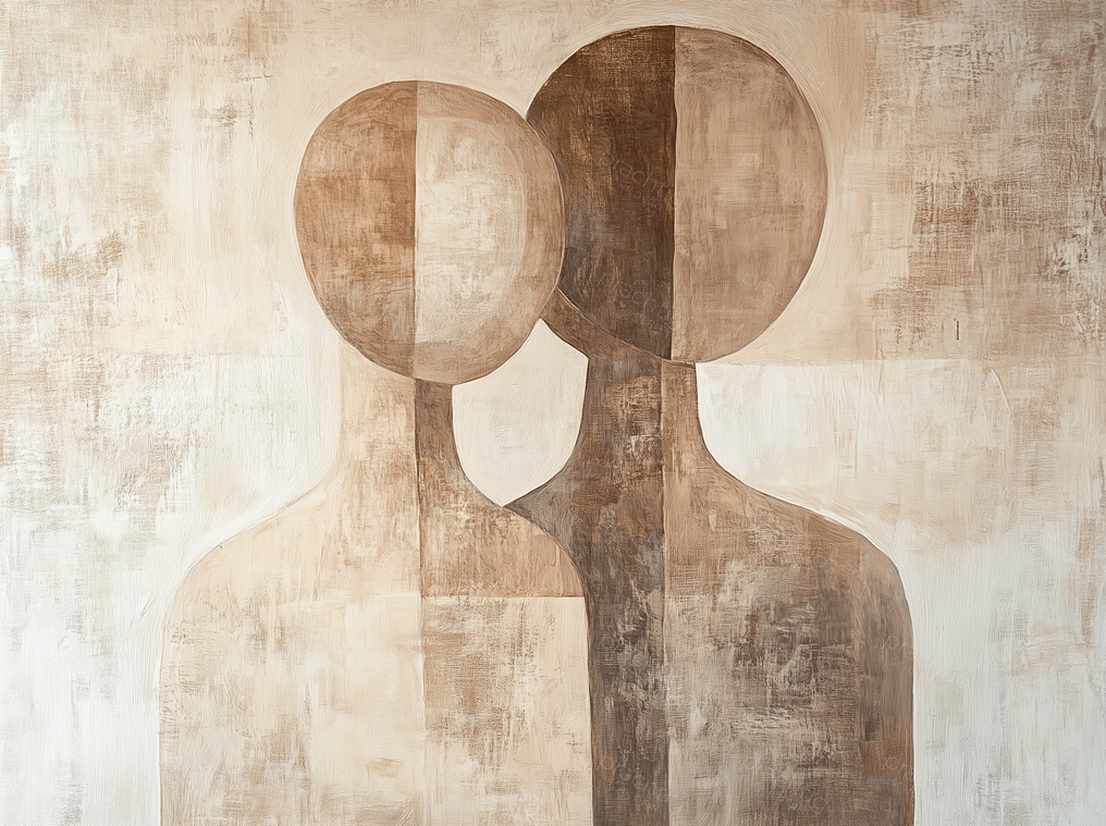 Twee Figuren in Aardetinten
