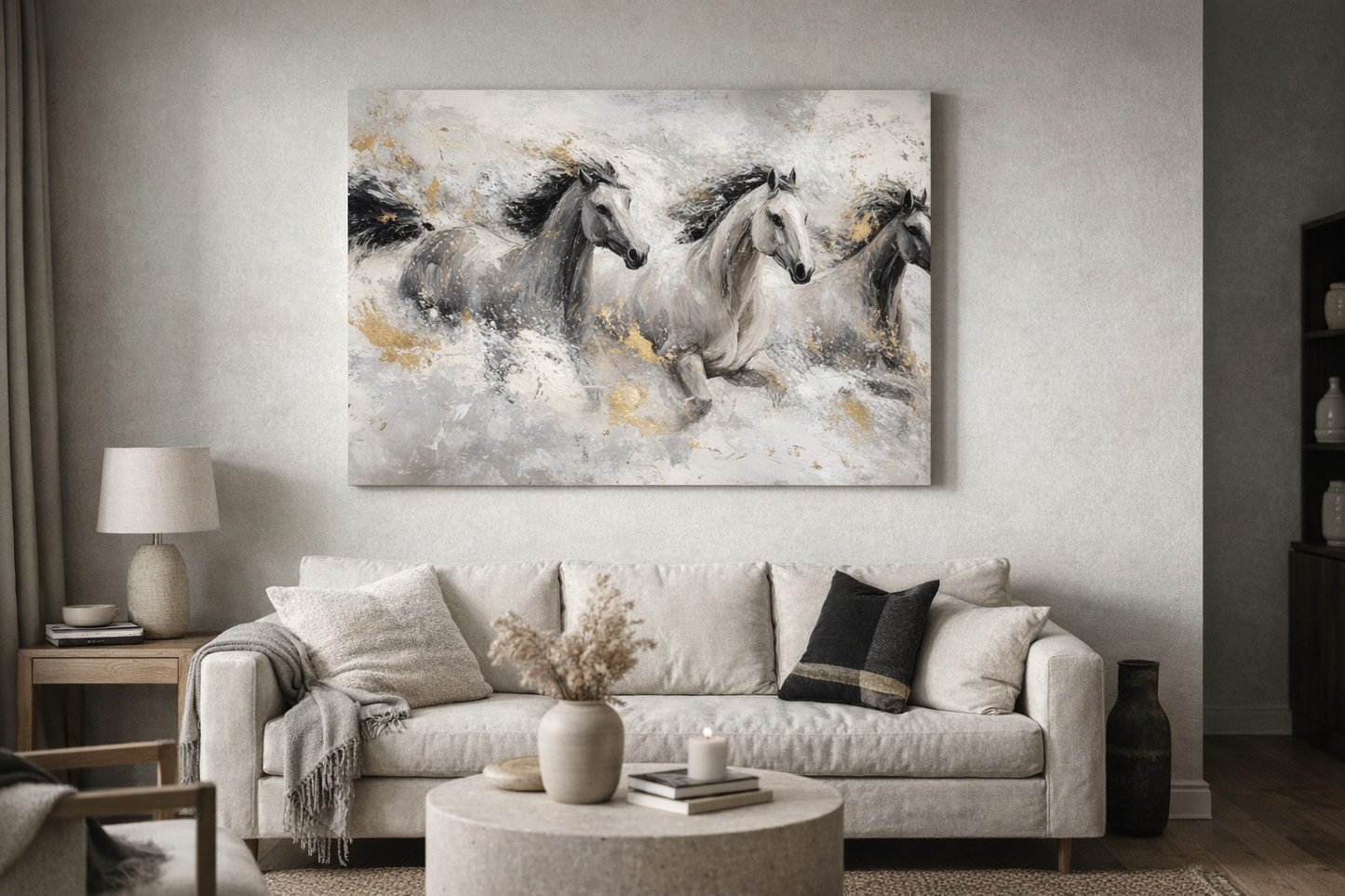 Galopperende paarden in beweging