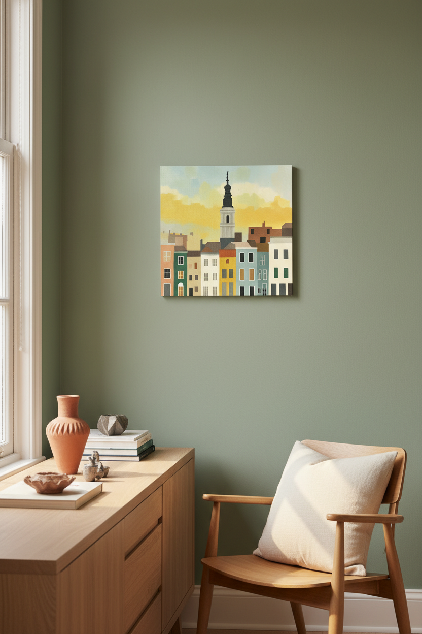 Stadssilhouet met Toren