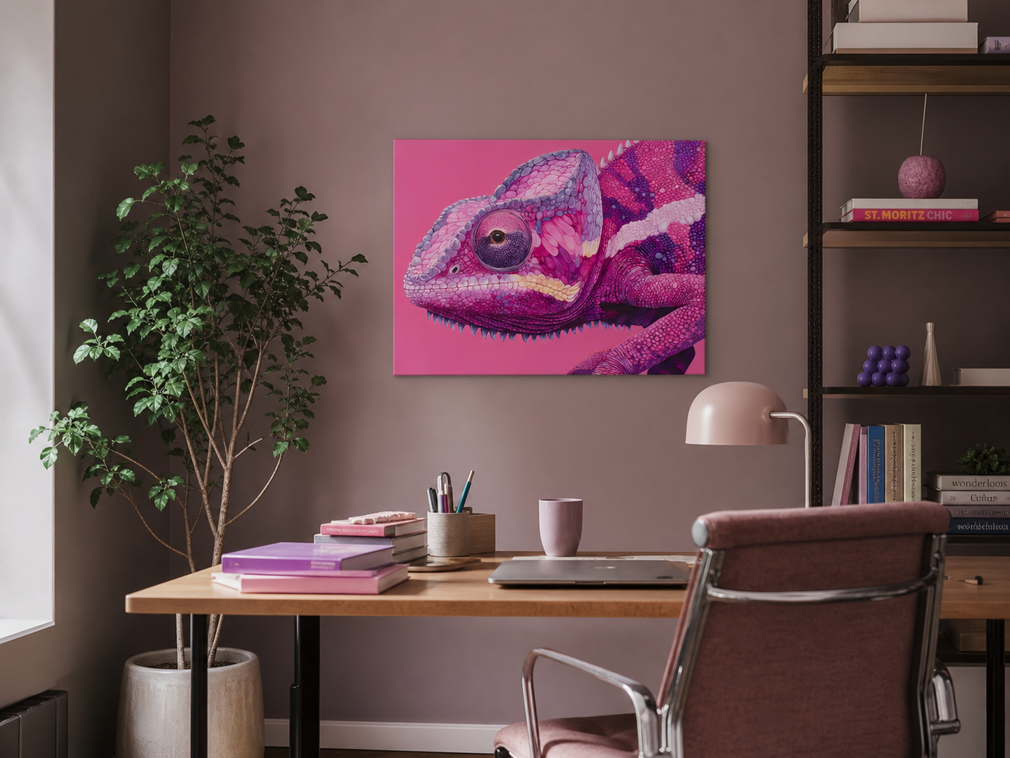 Roze Kameleon Blik