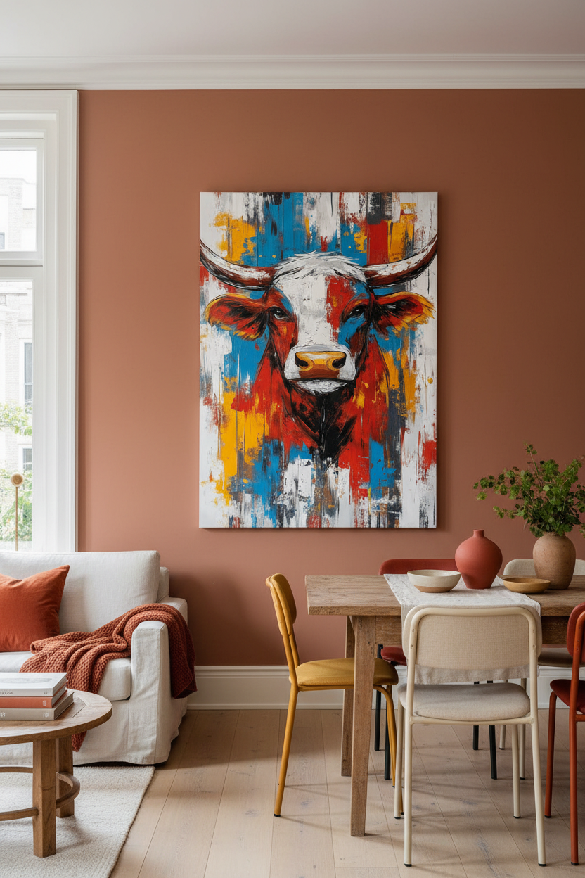 Vrolijke Stier in Bonte Kleuren