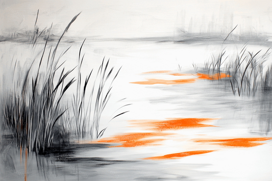 Riet aan een Rustige Rivier