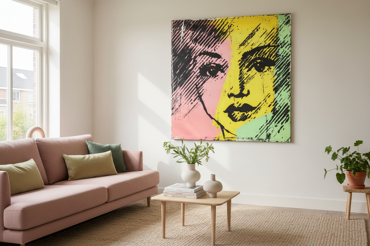 Vrouwelijk portret in popart-stijl