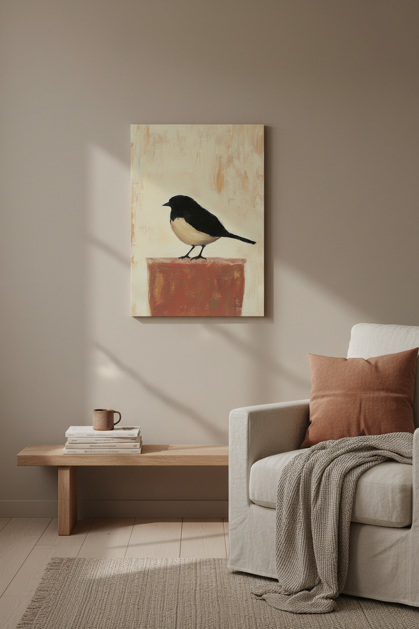 Vogel in Stille Reflectie