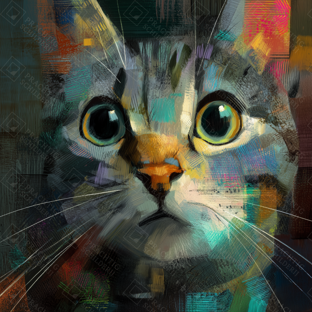 Kleurrijke Kat Portret