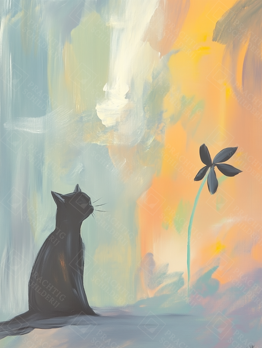 Dagdromende kat en bloem