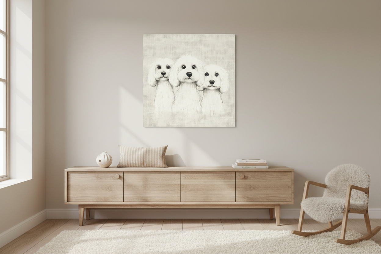 Drie Witte Honden Portret