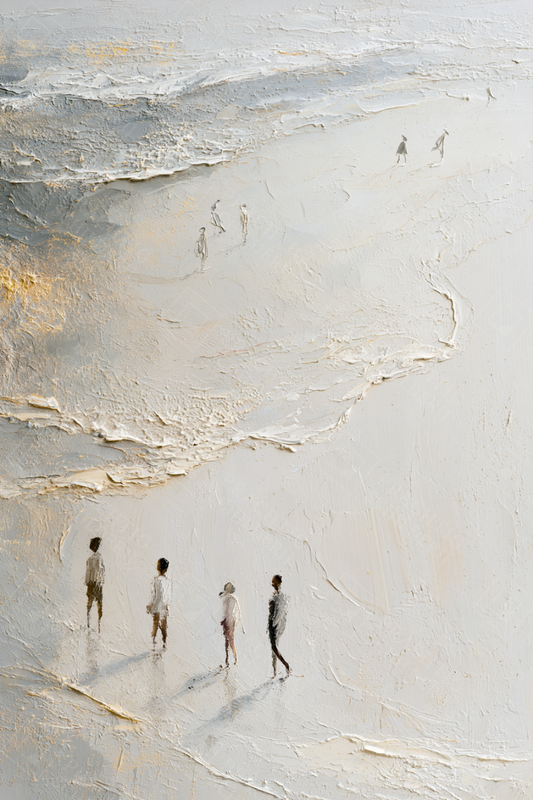 Wandelaars aan het Strand