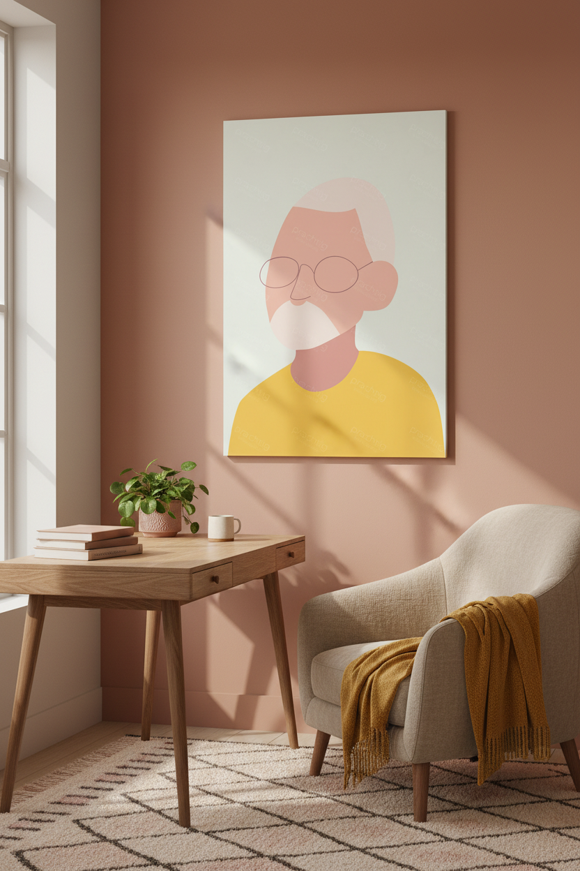 Abstract portret in zachte kleuren