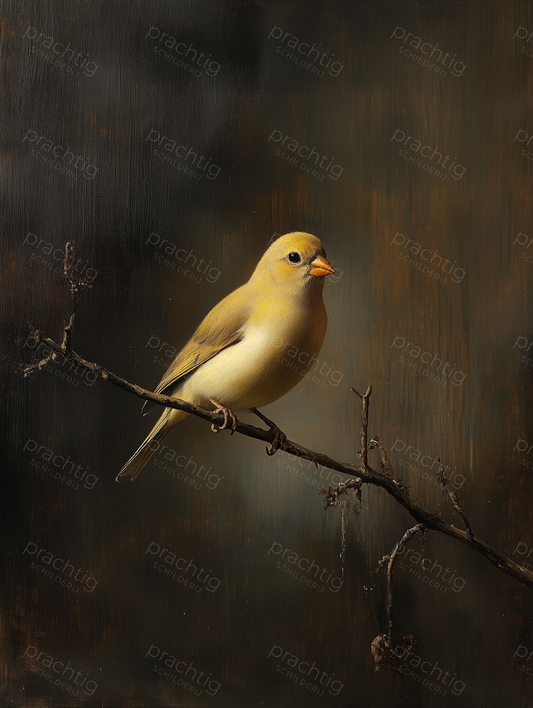 Kleine vogel op donkere tak