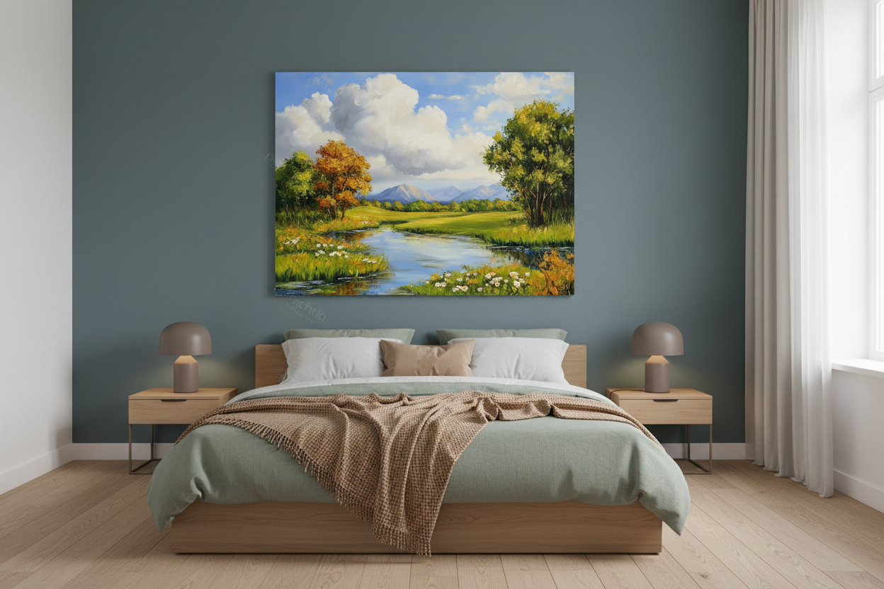 Herfstlandschap Met Wolkenhemel