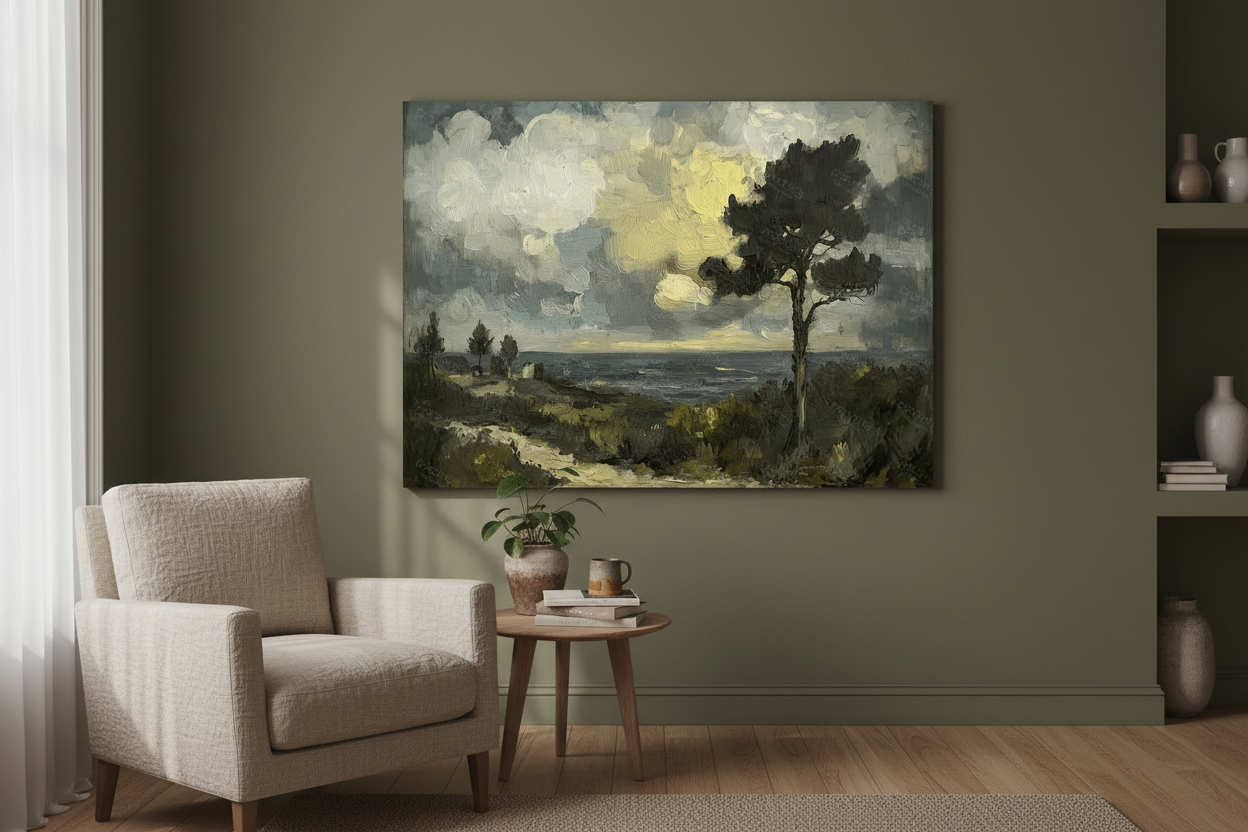 Eenzame boom bij de kust
