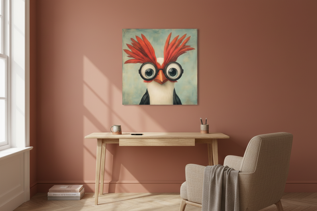 Vrolijke Vogel Met Grote Bril