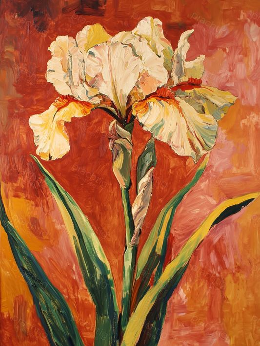 Irisbloem op Warme Achtergrond