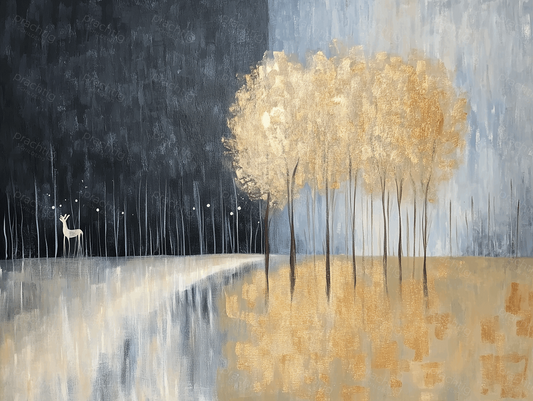 Gouden Herfstlandschap met Hert